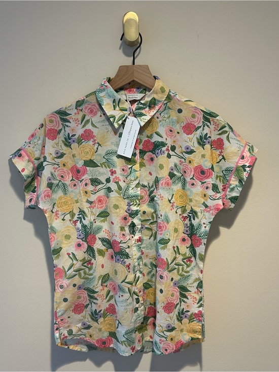 Rifle Paper Co. Other - NWT Rifle Paper Co. Floral Short-Sleeve Button-Up — Pink, Yellow & Green